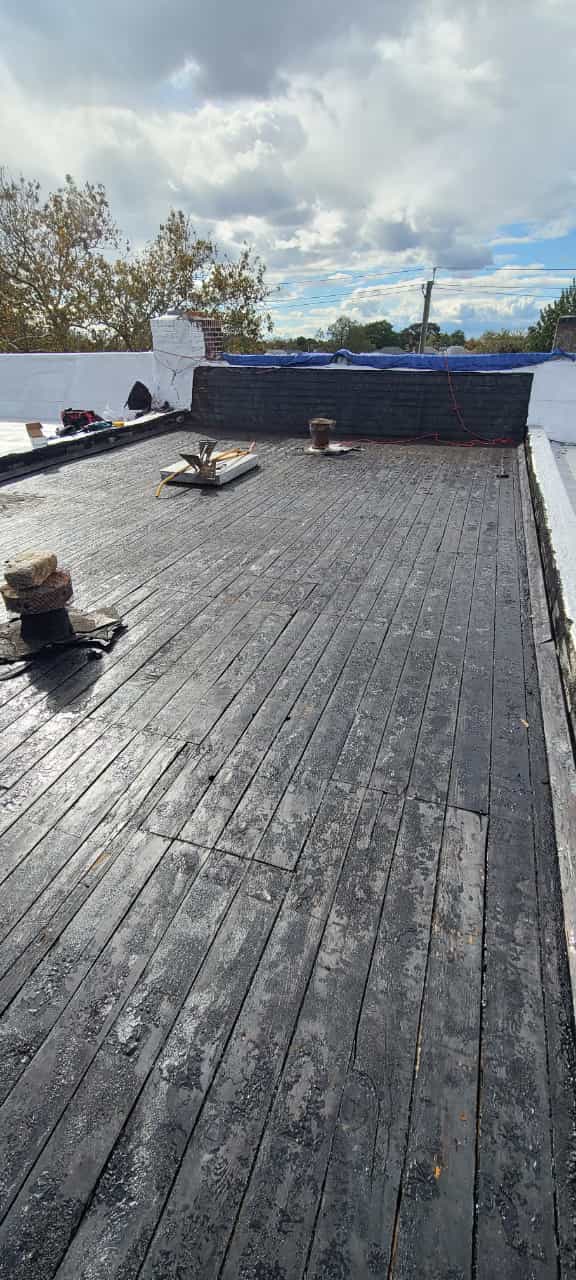 Brownstone flat roof